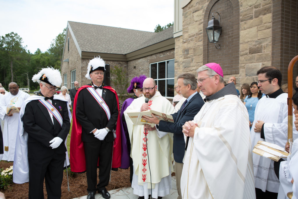Bishop Hartmayer and Bishop Emeritus J. Kevin Boland dedicate the new church