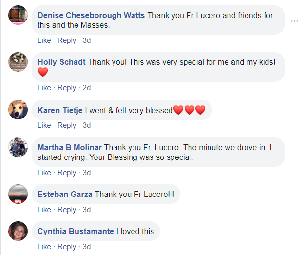 Facebook reacts to the drive-through Eucharistic blessing