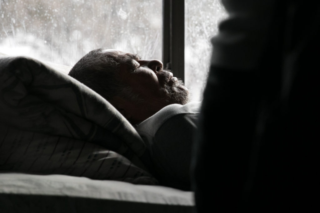 Navajo man lying down