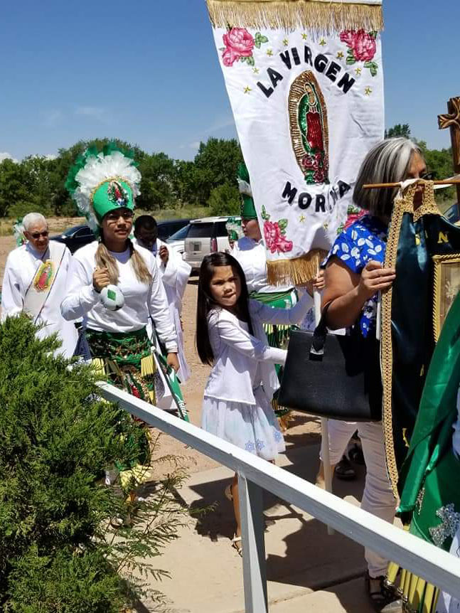 Parishioners at Our Lady of Sorrows in New Mexico 